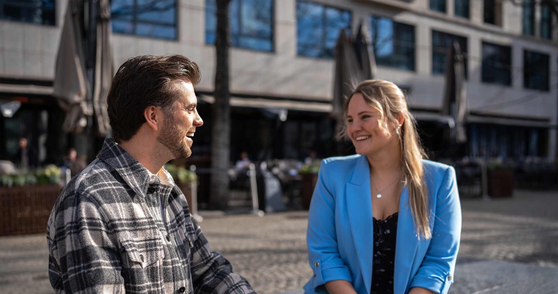 Nick and Aline outside in Amsterdam Sqales blog banner